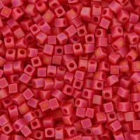 Miyuki square - cubes 1.8mm kralen - Opaque red matted ab SB18-407FR